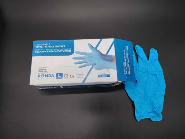 1339787-2 Disposable gloves, 20 pcs 100-pack, Nitrile/Vinyl, Powder-free, L