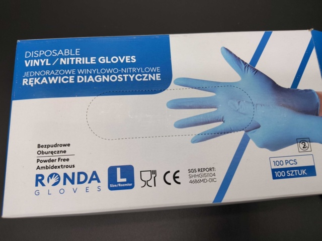 1339787-3 Disposable gloves, 20 pcs 100-pack, Nitrile/Vinyl, Powder-free, L