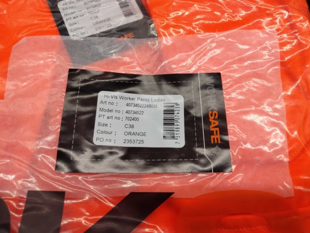 1334792-3 Work trousers, 4 pcs, Worksafe, Hi-Vis, women, Size C38