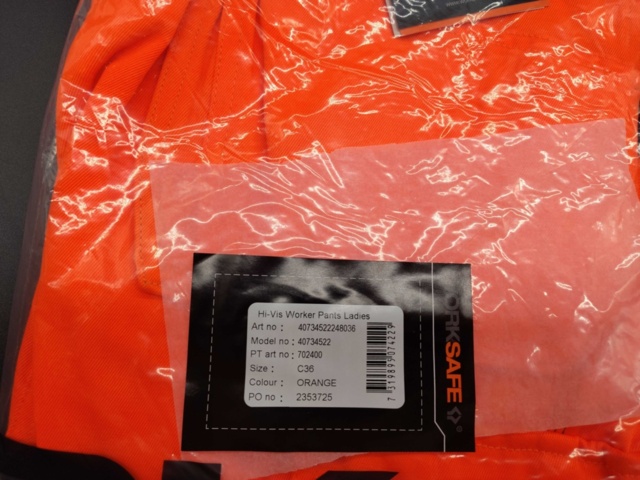 1334805-3 Work trousers, 4 pcs, Worksafe, Hi-Vis, women, Size C36