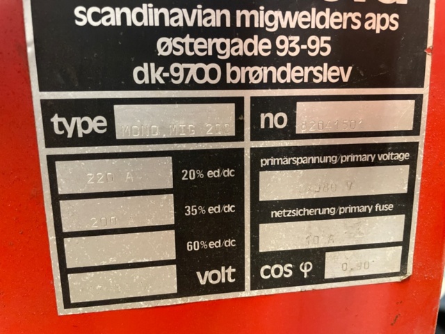 1316707-3 Mig welder Scanweld with tube, welding table, welding helmet