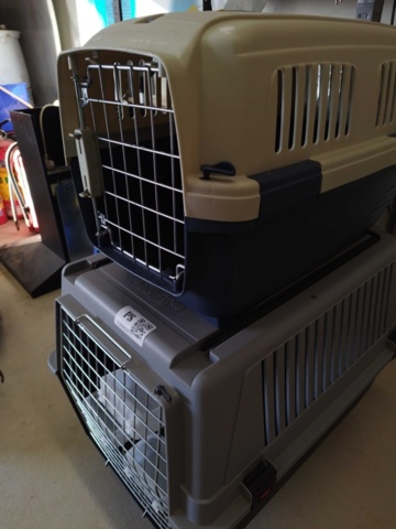 1334632-4 Transport cages, 2 pcs – Atlas, mesh door, handle, food bowls