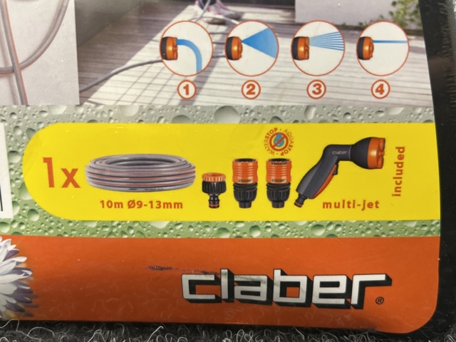 1340937-5 2 pcs Water hose set Claber 9mm, 10m