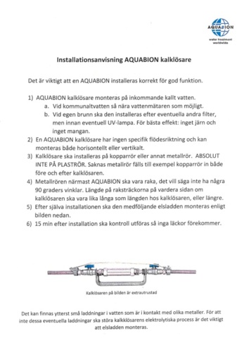 1335166-14 Kalkfilter/kalklösare Aquabion S15