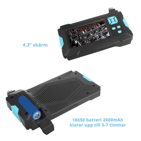 1341364-6 Inspection camera industrial endoscope 4.3-inch screen with 5 meters semi-rigid cable