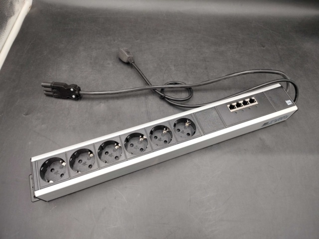 1341195-3 Power strip with network ports, 6 pcs - Axessline 935-T6DS, 6 outlets