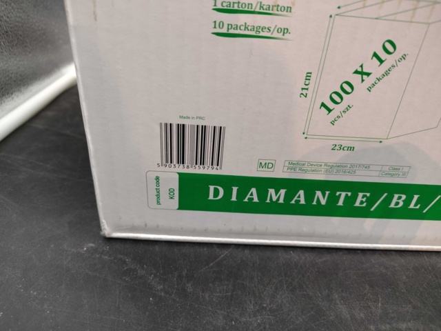 1341701-8 Disposable gloves, 2000 pairs. Nitrile Black Powder-free, size Small