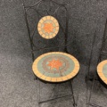 1341616-3 2 pcs Garden chairs metal/mosaic