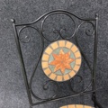 1341616-5 2 pcs Garden chairs metal/mosaic
