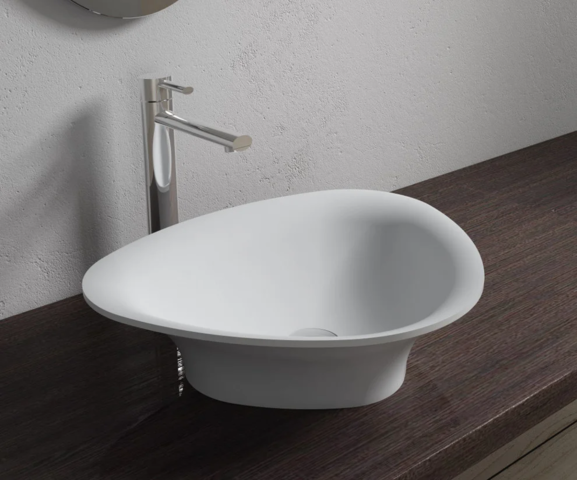 1342137-1 Washbasin Rectangular Polystone White Matt, V34-MATT 48x40x13.5cm