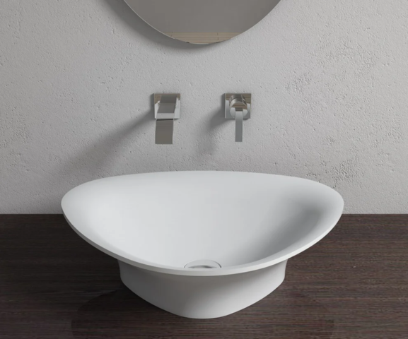 1342138-1 Washbasin Rectangular Polystone White Matt, V36-MATT 48x40x13.5cm