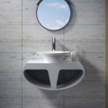 1342143-1 Wall-mounted Polystone Washbasin base, matt white finish K55-MATT 80X48X35cm