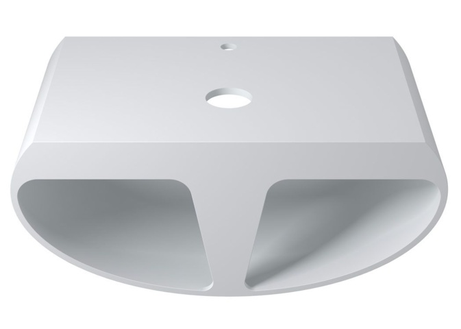 1342143-2 Wall-mounted Polystone Washbasin base, matt white finish K55-MATT 80X48X35cm