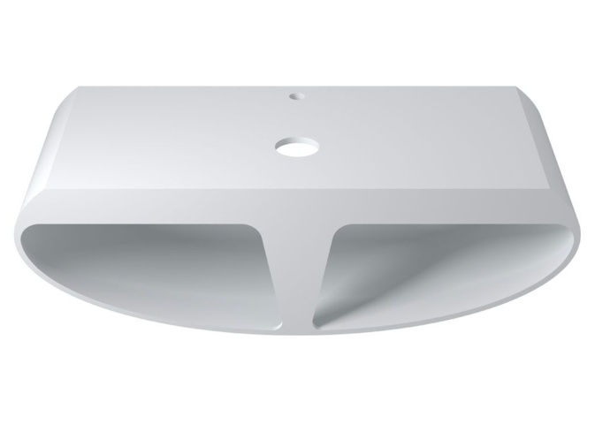 1342145-2 Wall-mounted Polystone Washbasin base, glossy white finish K51-BLANK 110X48X35cm