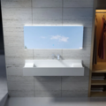 1342150-1 Wall-mounted Basin Polystone Rectangular, glossy white finish V65-BLANK 120X40X16cm