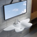 1342152-1 Wall-mounted Basin Polystone Butterfly Style, matt white finish K35L-MATT 135X52.8X16.5cm