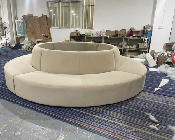 1342234-1 New round sofa in velvet (suede)