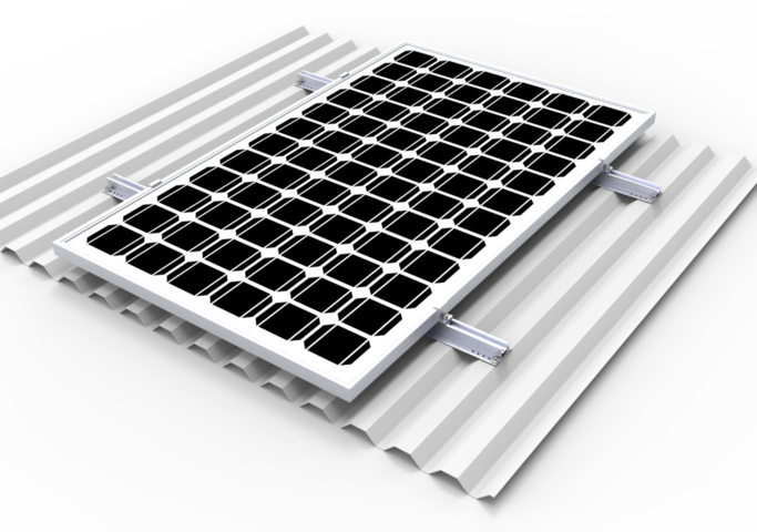 1342235-1 Mounting system for 26 solar panels - Sheet metal roof