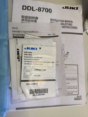 1341835-11 Industrial sewing machine – Juki DDL-8700 with accessories