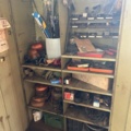 1333918-4 Sheet metal cabinet, tool board, various tools and wiring