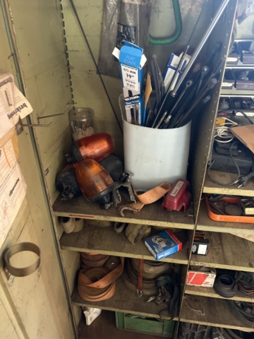 1333918-6 Sheet metal cabinet, tool board, various tools and wiring