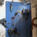 1333918-7 Sheet metal cabinet, tool board, various tools and wiring