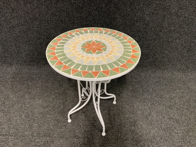 1341630-1 Trädgårdsbord metall/mosaik
