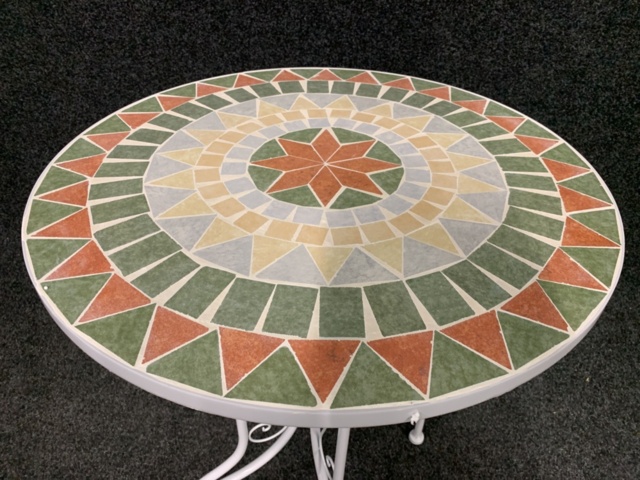 1341630-3 Trädgårdsbord metall/mosaik