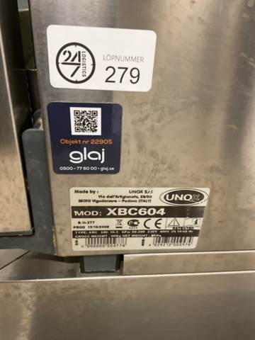 1198312-4 Unox bakery oven with proofer and self-cleaning