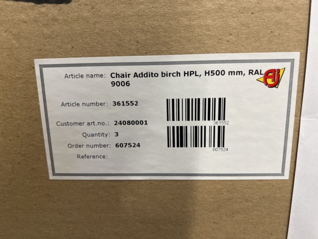 1342424-4 11 pcs Student chairs ADDITO Height: 500 mm, birch