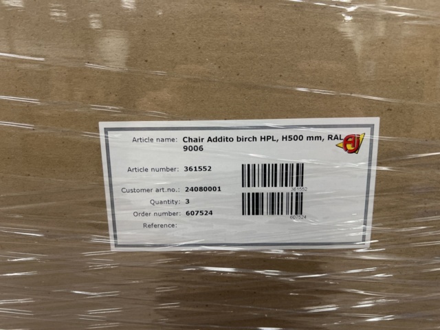 1342425-3 12 pcs Student chairs ADDITO Height: 500 mm, birch