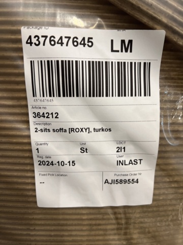 1342426-4 2-seater sofa ROXY, turquoise