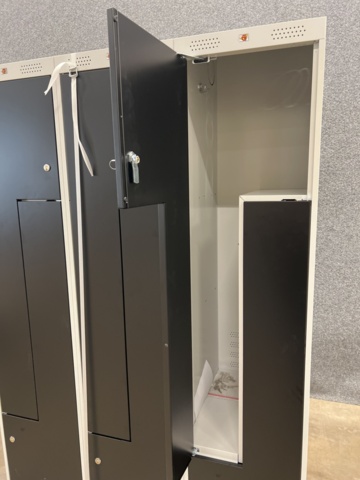 1342442-4 Z-cabinet CLASSIC Sloping ceiling, plinth, 3 sections, 6 compartments, 2050x1200x550 mm, black