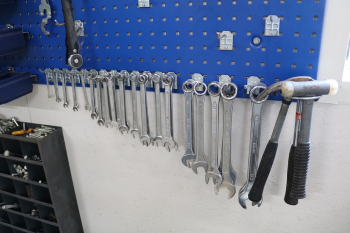 1300518-19 Tool board & assortment cabinet with contents. (New info)