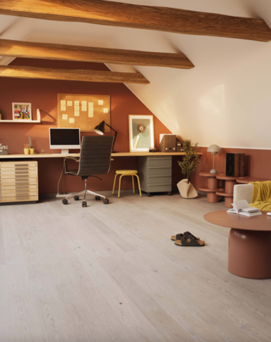 1341810-3 Hardened Oak Powder White Matt Lacquer, Blend, 70 sq m, click flooring 5G, M, 1-strip