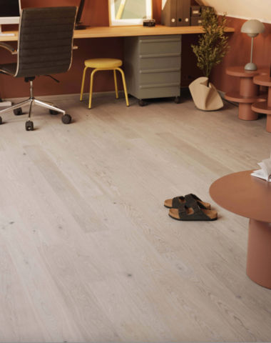 1344647-2 Hardened Oak Powder White Matt Lacquer, Blend, 190 sq m, click flooring 5G, M, 1-strip