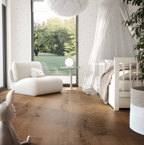 1344652-1 Hardened Oak, Dark brown, matt lacquered, 2378x208x11.3 mm, 55 sq m, click flooring 5G