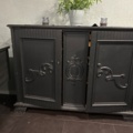 1315866-1 Wooden cabinets 4 pcs with contents and older wooden chest