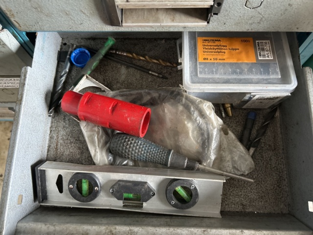 1337310-9 2 car interior shelves with mixed contents