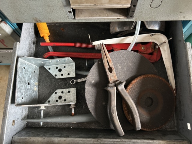 1337310-10 2 car interior shelves with mixed contents