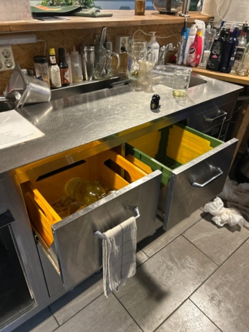 1315870-3 Refrigerated counter with sink and drain