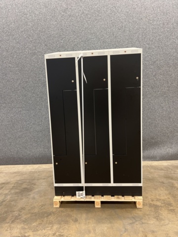 1342444-2 Z-cabinet CLASSIC Sloping ceiling, plinth, 3 sections, 6 compartments, 2050x1200x550 mm, black