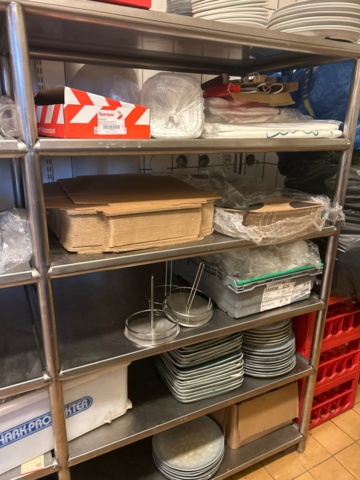 1315890-4 Stainless steel shelf 3 sections not divisible with contents