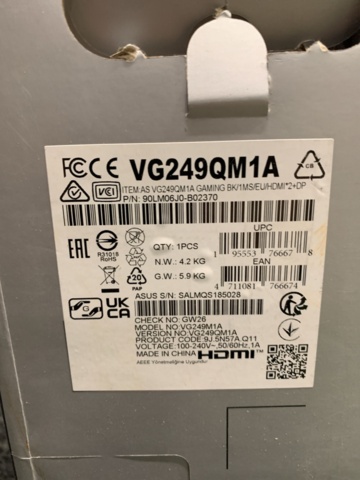 1338616-3 24" Gaming Monitor ASUS VG249QM1A