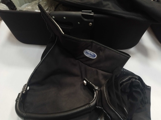 1343279-4 Stroller carrycot - BabyTravel, black fabric, plastic fasteners