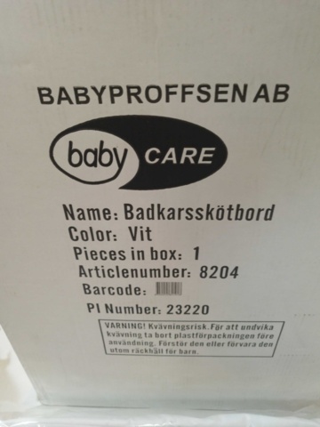 1343378-3 Bathtub changing table, 1 pc – Babyproffsen, white, foldable construction