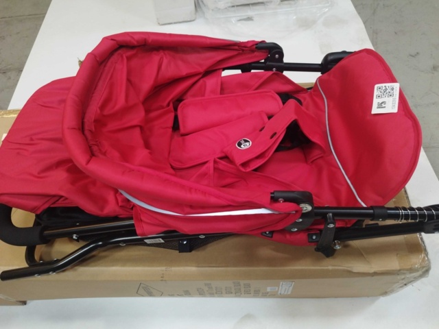 1343295-2 Sulky module - red textile, black frame, foldable, reflective tape