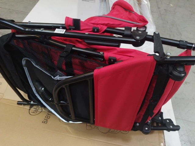 1343295-3 Sulky module - red textile, black frame, foldable, reflective tape