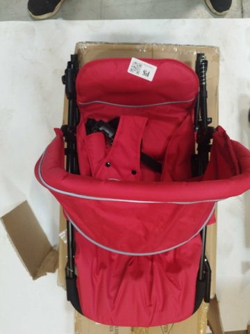 1343295-4 Sulky module - red textile, black frame, foldable, reflective tape