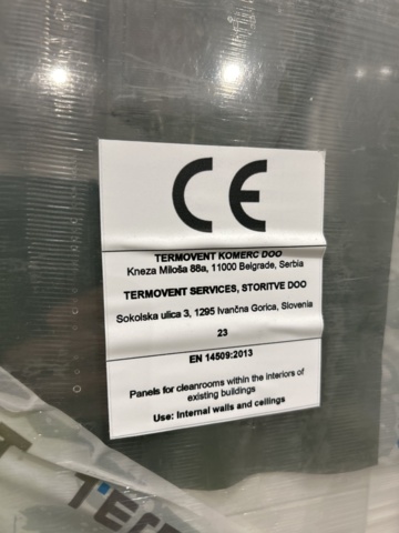 1345490-6 Roof panel Termovent PCS1 1175x1175mm, 20 packages (780 panels)